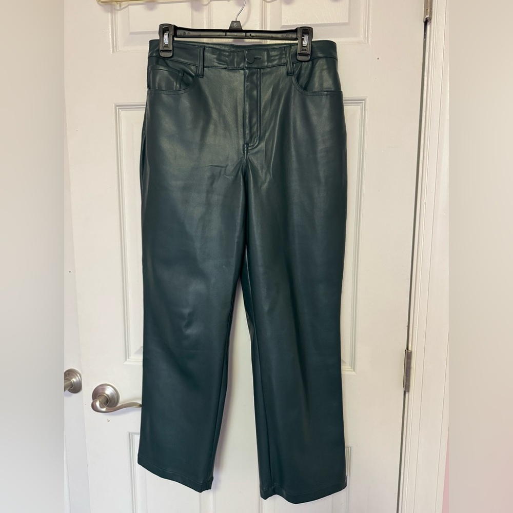Ci Sono Green Leather Pants